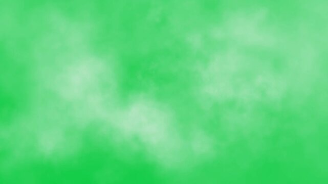 fly through clouds, moving forward through white smoke or foggy weather, smoky background animation green screen