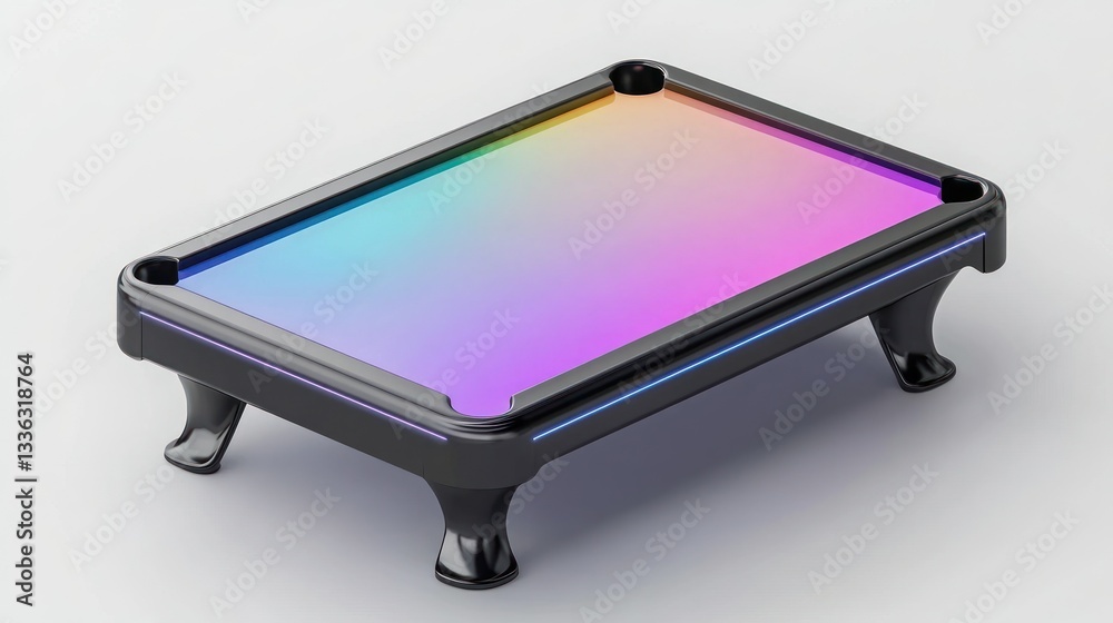 Aufkleber a modern black pool table with a colorful surface design