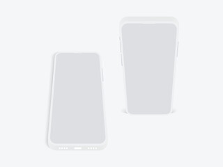 Minimalist Smartphone Clay Mockup  with Top and Perspective Views for UI and UX Presentations, Infographics, Banners, and App Displays