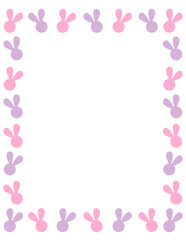 cute easter rabbit bunny border frame pastel color for greeting card paper frame