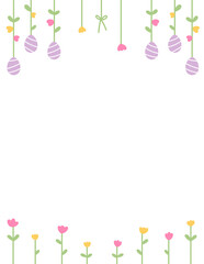 cute Easter egg border frame pastel color for greeting card paper frame