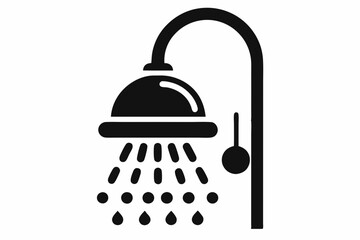 shower icon line art silhouette vector illustration