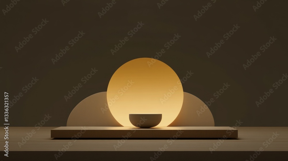 Aufkleber A minimalist composition showing a presentation stage with objects