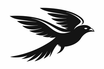 flying bird line art silhouette vector illustration