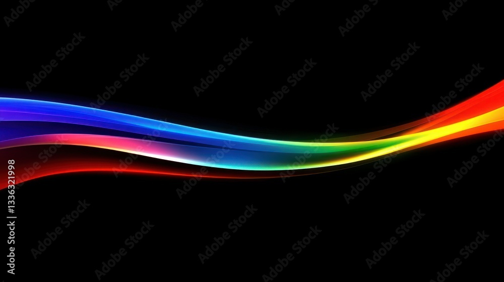 Poster A flowing abstract design displaying waves of vibrant colors