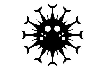 virus line art silhouette vector illustration