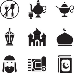 Islamic religion eid vector design set