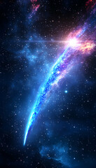 Obraz premium Celestial event vibrant nebula, cosmic dust, bright energy trail