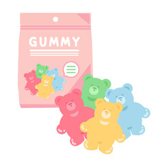 くまのグミ　キャンディ　袋入り　イラスト