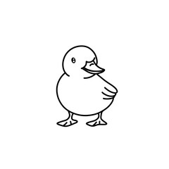 Cute cartoon duck hand drawn doodle