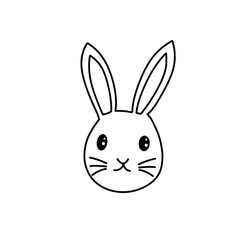 Cute cartoon rabbit hand drawn doodle
