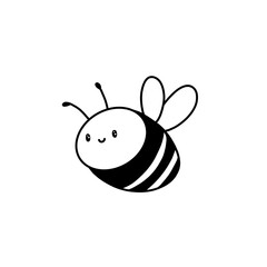 Obraz premium Cute cartoon bee hand drawn doodle