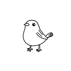 Cute cartoon bird hand drawn doodle
