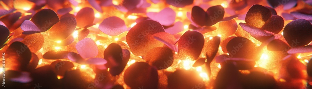 Poster illuminated petals of some kind displaying a warm vibrant color