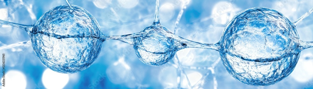 Poster Abstract rendering of connected spheres with water textures