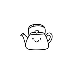 Cute cartoon kettle hand drawn doodle