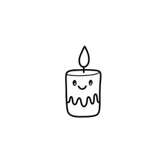 Cute cartoon candle hand drawn doodle