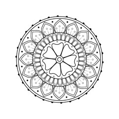 Ethnic Mandala Illustration with Radial Symmetry and Cultural Patterns