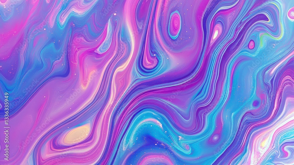 Poster colorful swirling abstract art displaying vibrant shades and patterns