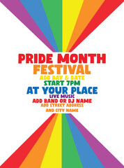 pride month festival flyer poster or social media post design