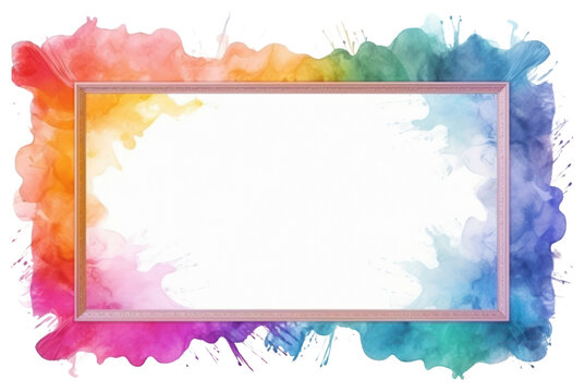 PNG Vintage frame of rainbow backgrounds paper