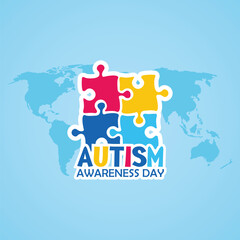 Fototapeta premium World autism awareness day poster simple design
