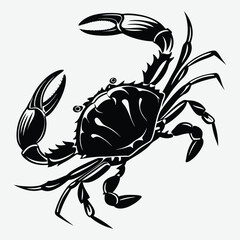 Crab image silhouette design vector art and illustration