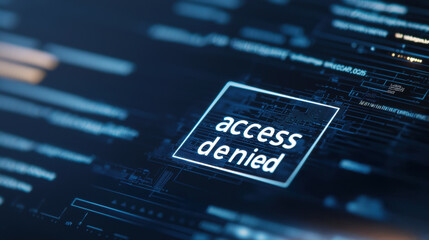 Cybersecurity Defense Against Hackers and Prevention, Access denied screen with cybersecurity, hacker, defense