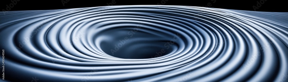 Poster A swirling abstract design with concentric circular wavy lines