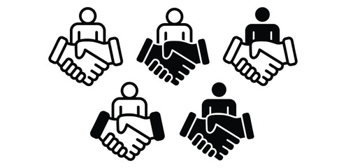 Representing Collaboration and Partnership Symbol Icon Vector Design Illustration Set