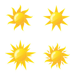 Yellow Sun Vector Icon PNG Pack