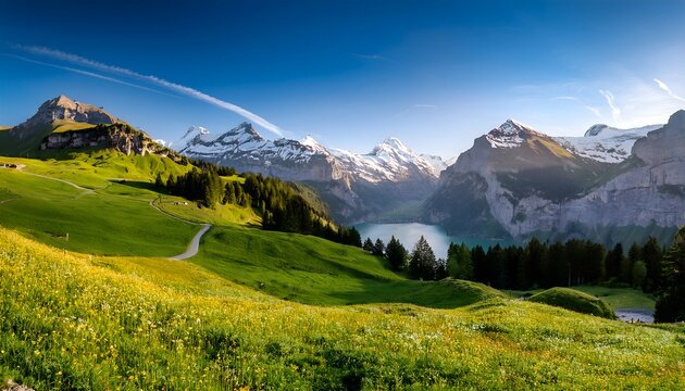 landscapes of the best natural scenery in switzerland.