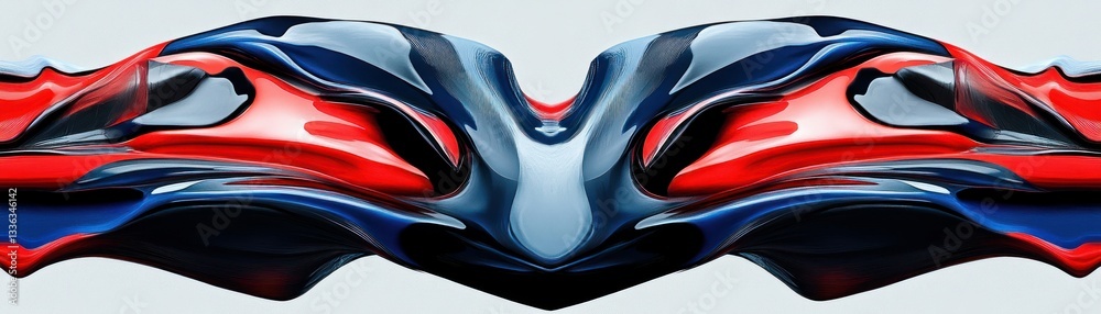 Aufkleber abstract design featuring a symmetrical formation of colorful flowing shapes