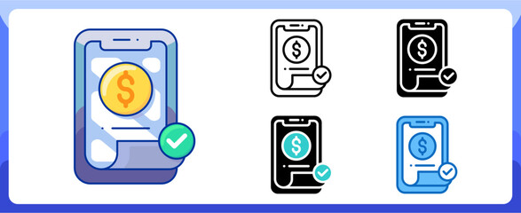 Bill Completed Multi Style Icon in Business Network and Finance