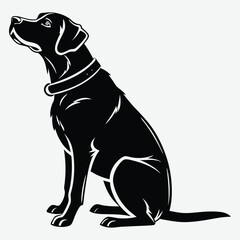 Labrador image silhouette design vector art and illustration
