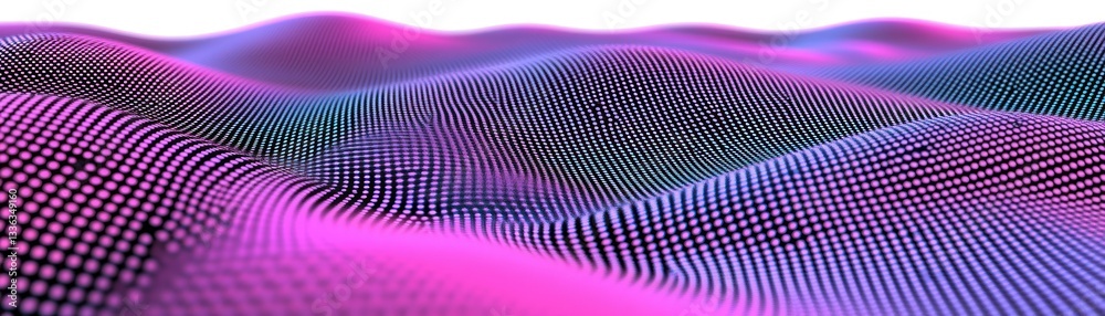 Poster Abstract background showing digital waves with gradient colors and dots