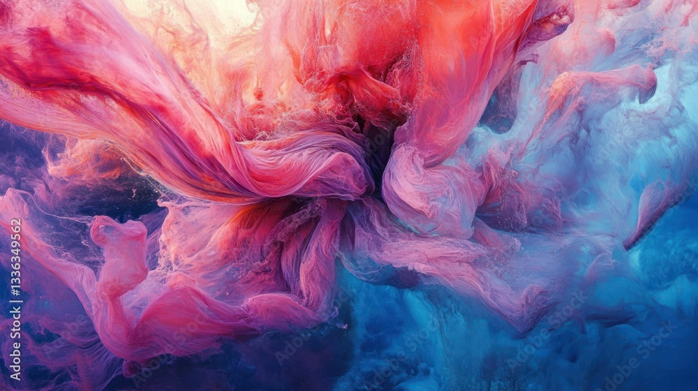Poster abstract swirls of vibrant colors blend and flow smoothly together