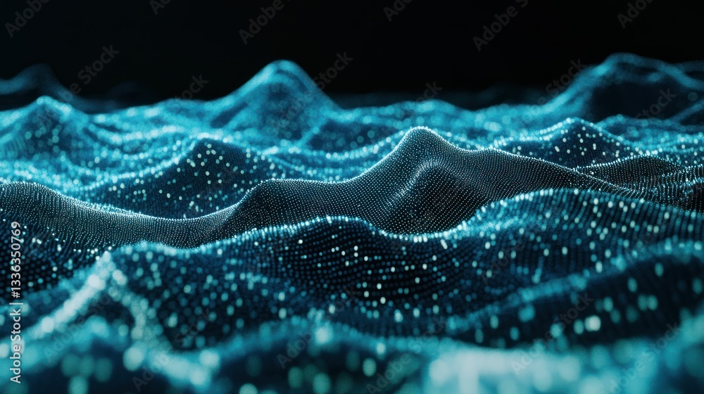 Poster Abstract visualization depicts a glowing network of interconnected particles