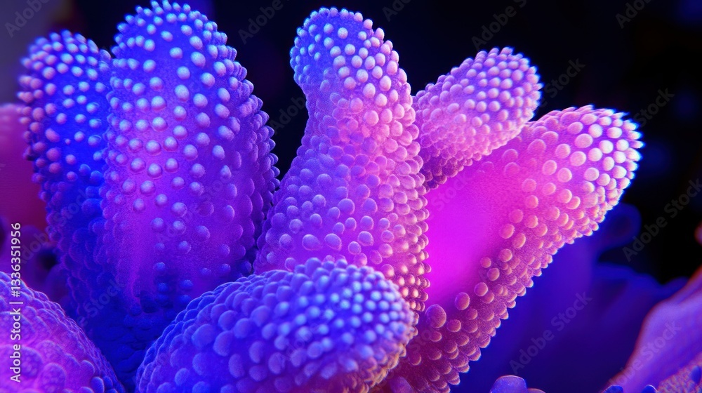 Poster close up image of a colorful sea anemone in the ocean