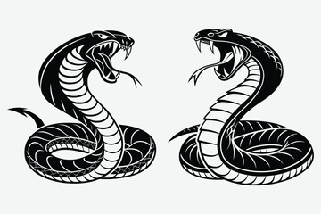 Snake image silhouette design vector art and illustration