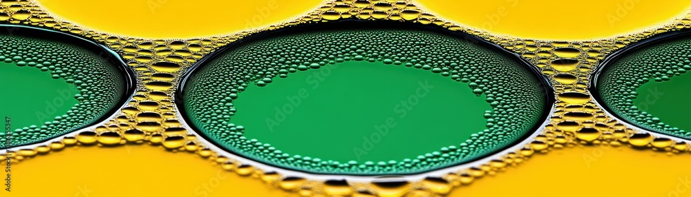 Poster The Colorful Abstract Composition Displays Circular Forms And Bubbles