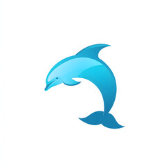 Obraz premium A blue dolphin is leaping out of the water