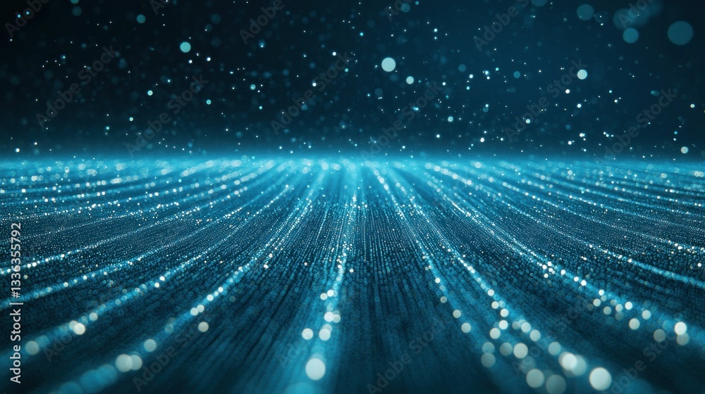 Poster A digital rendering showcasing a flowing network of glowing particles