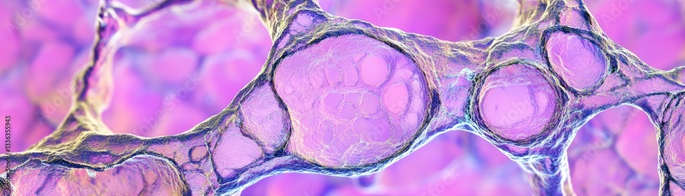Aufkleber Microscopic illustration of a biological tissue structure with multiple cells present