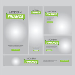 finance web banner template design set layout