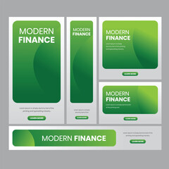 finance web banner template design set layout