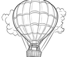 Obraz premium Coloring book for kids, coloring hot air balloon.