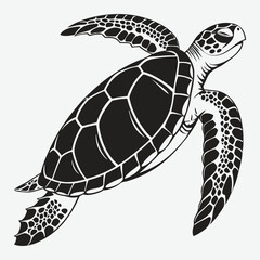 Tortoise image silhouette design vector art and illustration