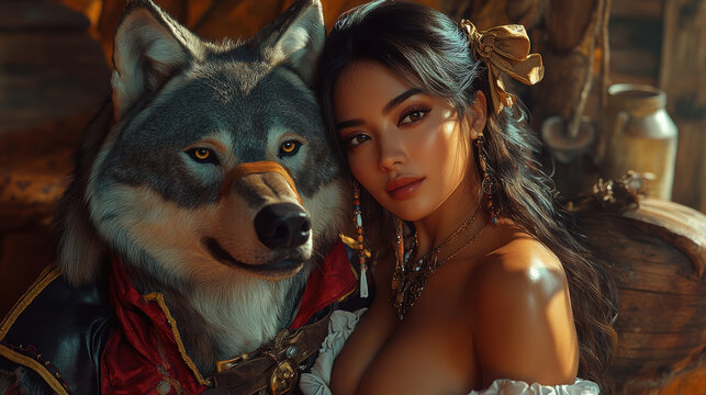 Woman and Wolf