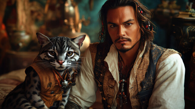 Pirate and his cat